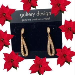 NIB  Gallery Design Genuine Austrian Crystal Drop Earrings